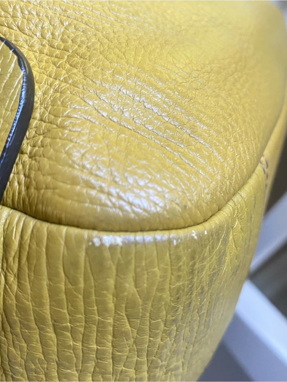 Furla Mustard Yellow Leather Hobo Shoulder Bag - Picture 10 of 13